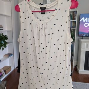 White Polka Dot Sleeveless Top